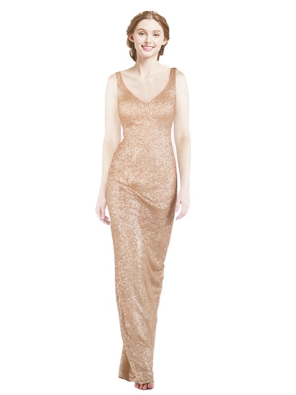 Cheap Paislee Long V-Neck Bridesmaid Dress Sydney