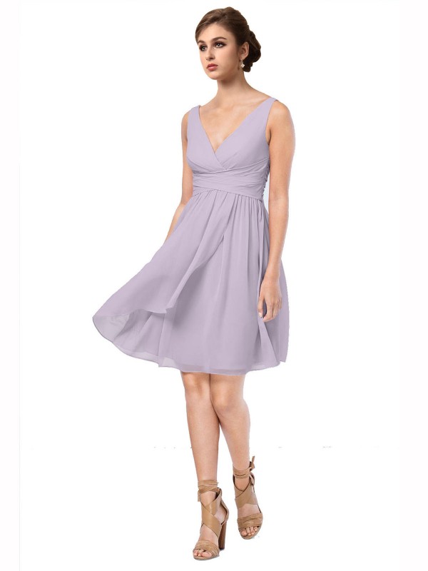Cheap Remy Short Knee Length V-Neck Bridesmaid Dress Sydney