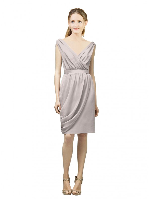 Cheap Renata Short Cocktail Length V-Neck Bridesmaid Dress Sydney