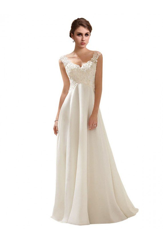 Cheap V-Neck Lace Wedding Dress On Chiffon Sydney