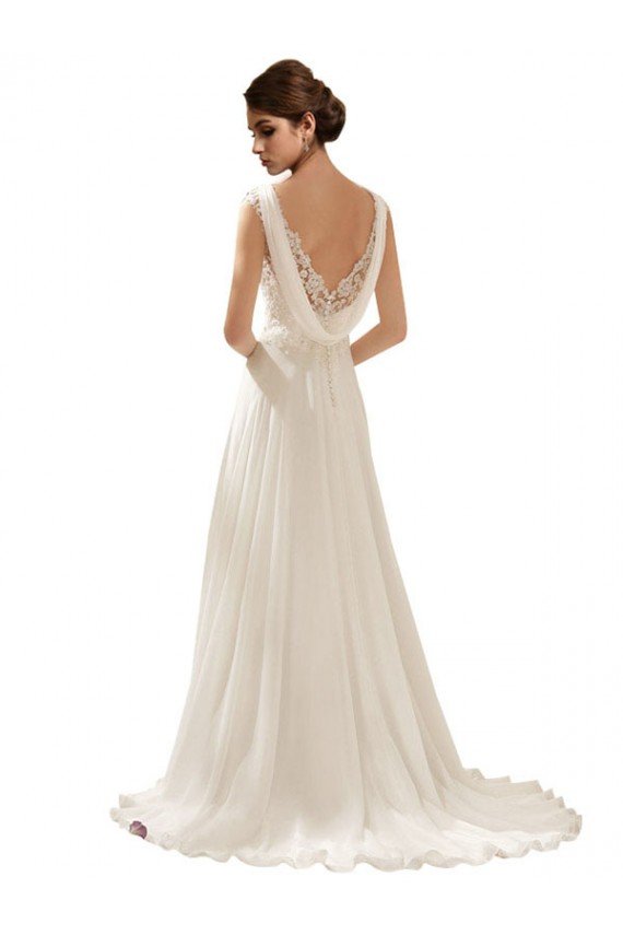Cheap V-Neck Lace Wedding Dress On Chiffon Sydney