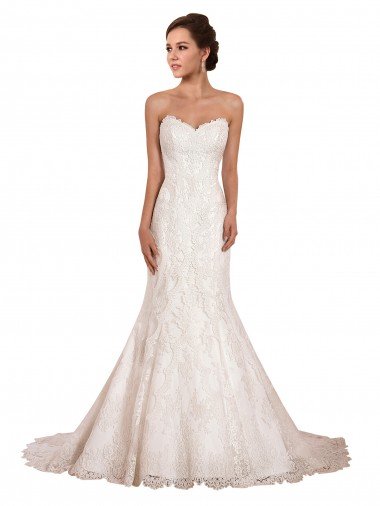 Cheap Sweetheart Neckline Sexy Mermaid Lace Wedding Dress Sydney