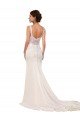 Cheap V-Neck Mermaid Crepe Wedding Dress with Lace Bodice Sydney