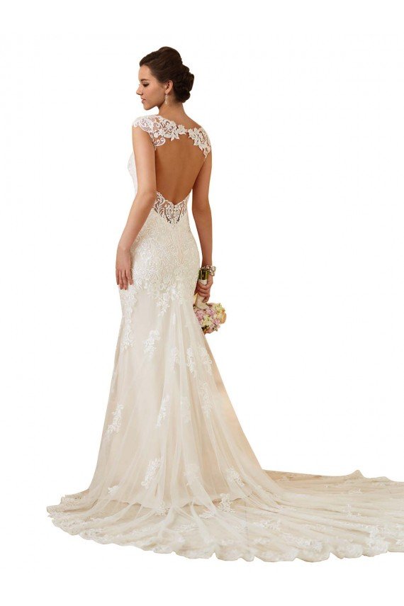 Cheap Modern Chapel Train Sweetheart Mermaid Lace Wedding Dress with Keyhole Back Sydney