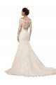 Cheap Long Sleeves Mermaid Lace Wedding Dress with Illusion Back Sydney