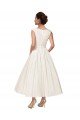 Cheap V-Neck A-Line Short Ankle Length Satin Wedding Dress Sydney