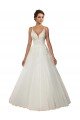 Cheap Modern Spaghetti Straps Ball Gown Tulle Wedding Dress with Lace Bodice Sydney