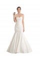 Cheap Strapless Mermaid Ruched Satin Beach Wedding Dress with Low Back Sydney