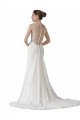 Cheap Sweetheart Sheath Chiffon Beach Wedding Dress with Beaded Belts Sydney