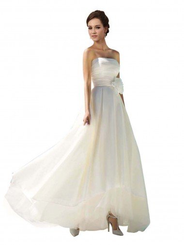 Cheap Strapless A-Line Taffeta Wedding Dress Sydney