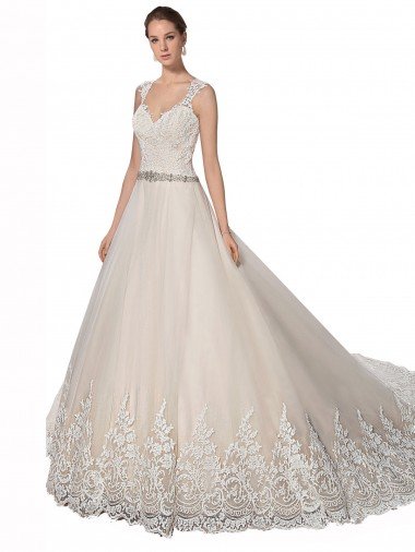 Cheap Sweetheart Cap Sleeves Tulle Lace Wedding Dress Sydney