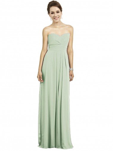 Cheap Full Length Strapless Chiffon Bridesmaid Dress with Sweetheart Neckline Sydney