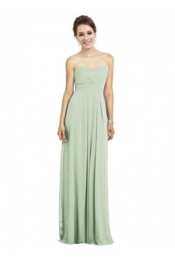 Cheap Full Length Strapless Chiffon Bridesmaid Dress with Sweetheart Neckline Sydney