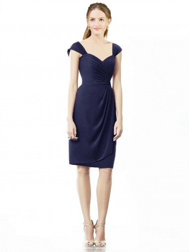 Cheap Cocktail Length Short Cap Sleeves Chiffon Bridesmaid Dress Sydney