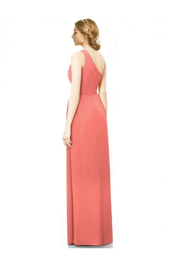 Cheap Draped Full Length One Shoulder Chiffon Bridesmaid Dress Sydney
