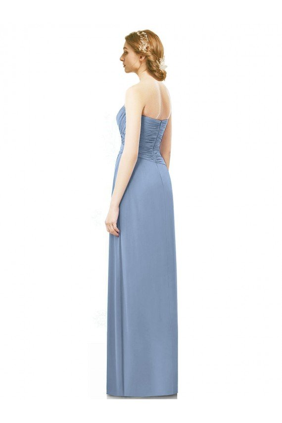 Cheap Strapless Long Chiffon Bridesmaid Dress with Sweetheart Neckline Sydney