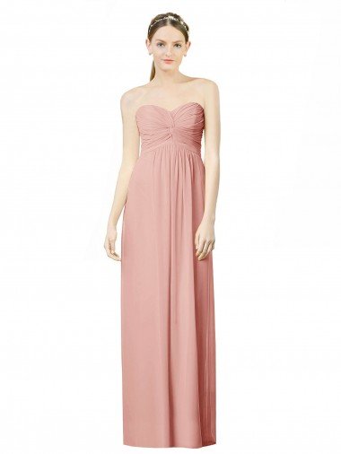 Cheap Long Chiffon Sweetheart Bridesmaid Dress with Twist Bodice Sydney
