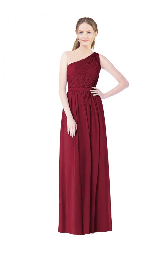 Cheap One Shoulder Full Length Long Chiffon Bridesmaid Dress. Sydney