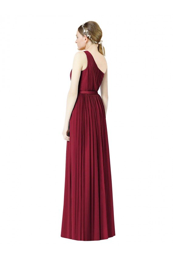 Cheap One Shoulder Full Length Long Chiffon Bridesmaid Dress. Sydney