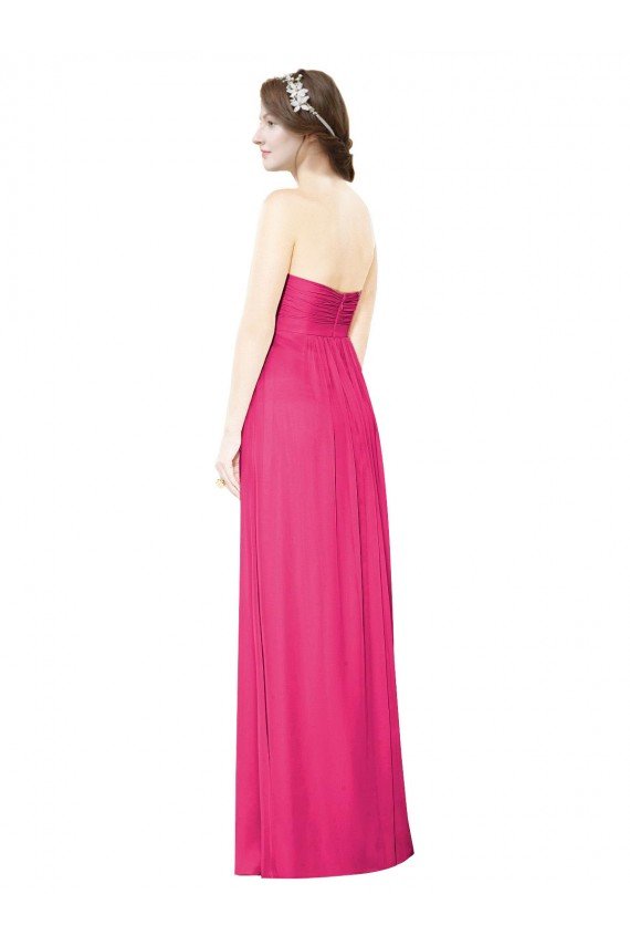 Cheap Full Length Strapless Long Chiffon Dress with Waistband Sydney