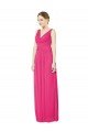 Cheap Sleeveless V-Neck Long Chiffon Bridesmaid Dress with V-Back Sydney