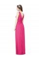 Cheap Sleeveless V-Neck Long Chiffon Bridesmaid Dress with V-Back Sydney