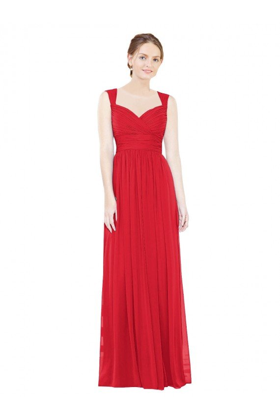 Cheap Full-Length Long Chiffon Bridesmaid Dress with Side Front Slit Sydney