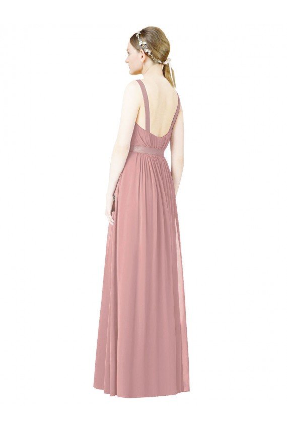 Cheap High Neck Chiffon Bridesmaid Dress with Low Back Sydney