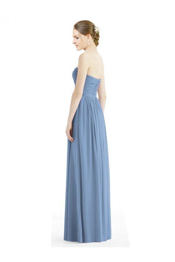 Cheap Strapless Long Chiffon Dress with Sweetheart Neckline And Draped Bodice Sydney