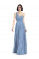Cheap One Shoulder Long Chiffon Bridesmaid Dress with Sweetheart Bodice Sydney