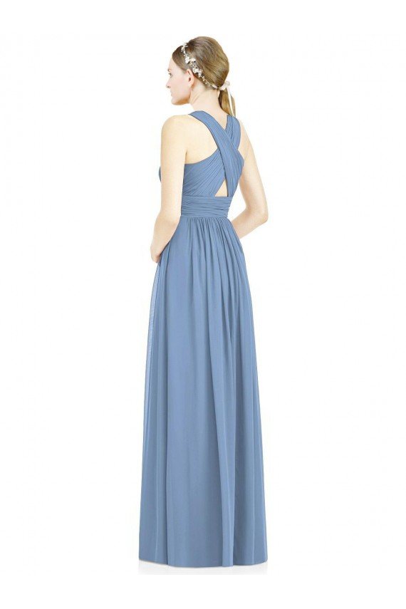 Cheap Sleeveless Cross Strap Back Chiffon Bridesmaid Dress Sydney