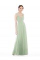 Cheap Sheer Back Cap Sleeves Long Chiffon Bridesmaid Dress  Sydney