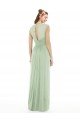 Cheap Sheer Back Cap Sleeves Long Chiffon Bridesmaid Dress  Sydney