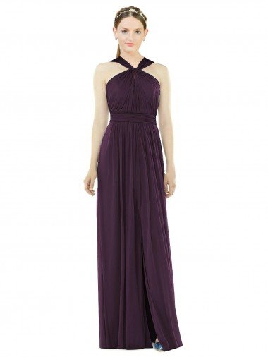 Cheap Maxi Chiffon Halter Neck Bridesmaid Dress Sydney