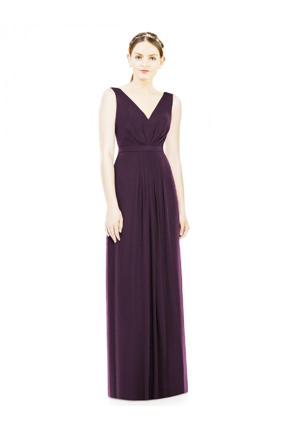 Cheap V-Neckline Sleevelss Full Length Chiffon Bridesmaid Dress Sydney