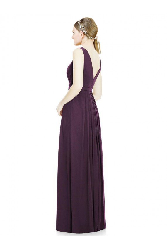 Cheap V-Neckline Sleevelss Full Length Chiffon Bridesmaid Dress Sydney