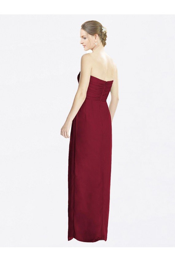 Cheap Strapless Sweetheart Long Chiffon Bridesmaid Dress Sydney