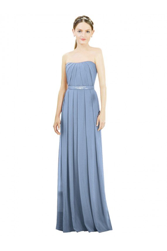 Cheap V-Pleat Chiffon Full-Length Strapless Bridesmaid Dress Sydney