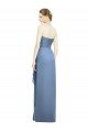 Cheap Strapless Full-Length Chiffon Bridesmaid Dress with Front Slit Sydney
