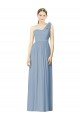 Cheap Flower Shoulder Draped One Shoulder Chiffon Bridesmaid Dress Sydney