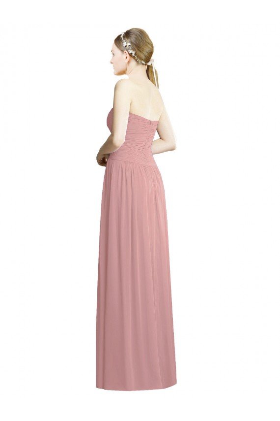 Cheap Crossover Draped Sweetheart Chiffon Formal Bridesmaid Dress with Front Slit Sydney