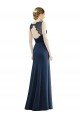 Cheap Lace Bodice Open Back Trumpet Chiffon Bridesmaid Dress with Bow Belt Sydney