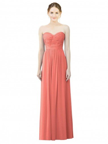Cheap Draped Sweetheart Strapless Chiffon Bridesmaid Dress Sydney