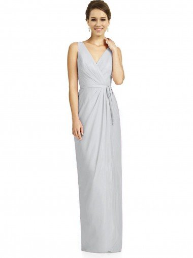 Cheap Draped V-Neck Cocktail Length Chiffon Bridesmaid Dress Sydney