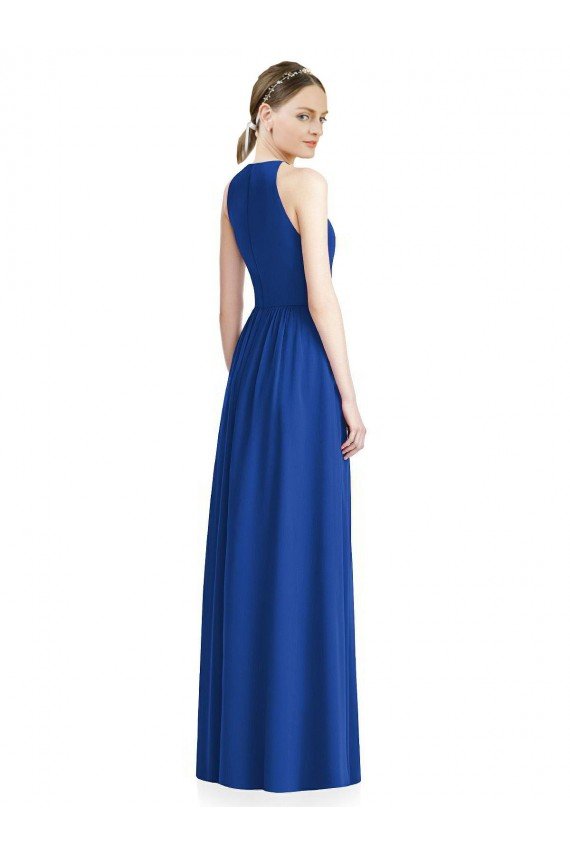 Cheap Draped Keyhole Long Chiffon Bridesmaid Dress Sydney