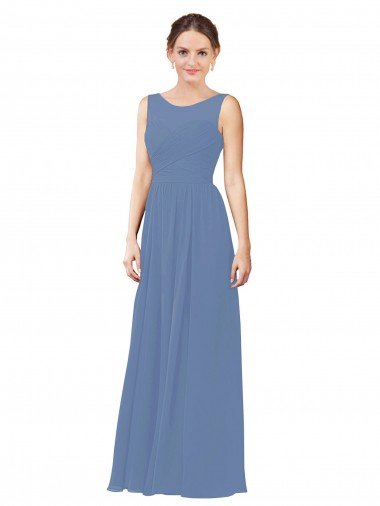 Cheap Luxe Chiffon Bridesmaid Dress with Illusion and Sweetheart Neckline Sydney