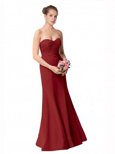 Cheap Full Length Sweetheart Chiffon Bridesmaid Dress with Ruched Bodice Sydney