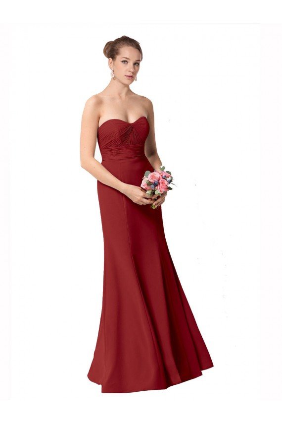 Cheap Full Length Sweetheart Chiffon Bridesmaid Dress with Ruched Bodice Sydney