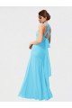 Cheap Long Halter Chiffon Bridesmaid Dress with Dropped Waist Sydney