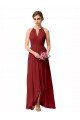 Cheap High Low Long Halter Keyhole Chiffon Bridesmaid Dress Sydney